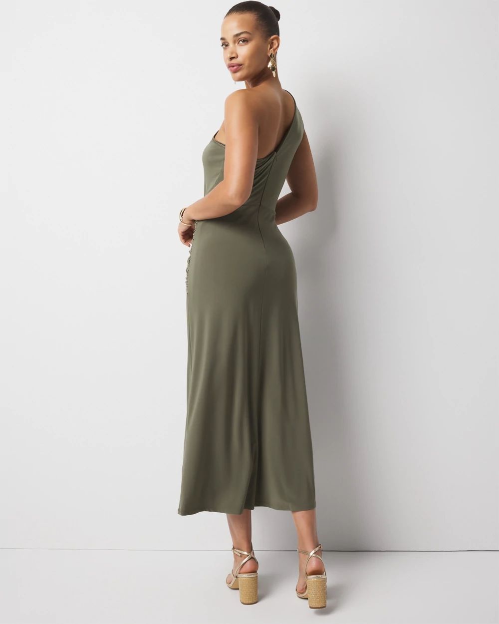 One-Shoulder Matte Jersey Dress | White House Black Market